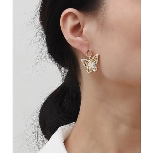 Romantic Gifts for Woman Butterfly Earrings Drops Ear Jewelry European Gold Color Handmade Female Dangling Earing Girl Brincos