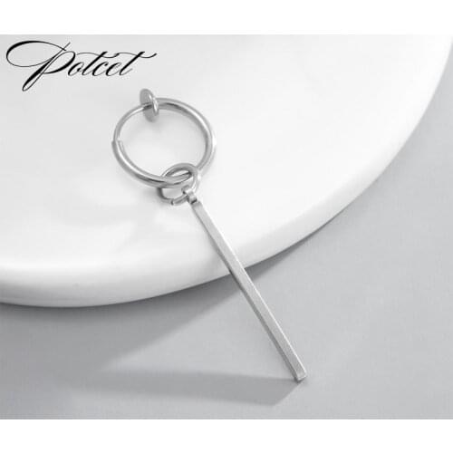 POTCE Unisex Stainless Steel Titanium Steel Earrings Retro Hip Hop Trend Geometric Party Travel Anniversary Jewelry