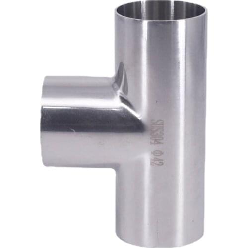 16/19/22/25/28/32/38/45/51mm Pipe OD Butt Weld Tee 3 Way Connector Sanitary Pipe Fitting SUS304/316 Stainless Homebrew