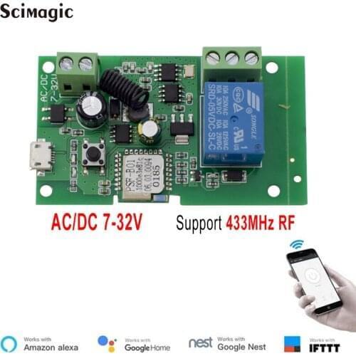 Smart Intelligent Home Ewelink Module Switch Dc12v 24V Delay Relay Remote Control RF 433 Wireless App Controller for Led Lights
