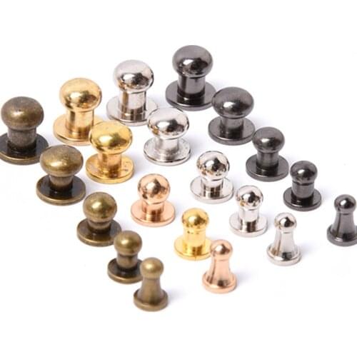 40Sets Metal Zinc Alloy Knob Screw Rivets DIY Crafts Leather Product Bags Rivets Monk Head Spikes Hardware Decor Nail Buckles