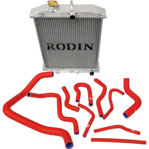 High performance Jdm 3 Row Racing Aluminum Radiator 60mm For Honda Civic EK EG DEl Sol Manual D15 D16++Silicone Radiator Hose
