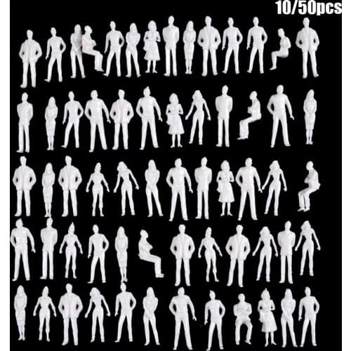 10/50Pcs White Figures Architectural Model Human Scale Model 1:50/75/100/150/200 Scale Model Miniature ABS Plastic Peoples