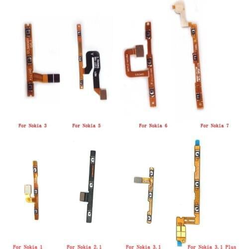 10pcs For Nokia 1 2 3 5 6 7 8 2.1 3.1 5.1 6.1 7.1 Plus Power On Off Volume Switch Side Button Key Flex Cable Replacement Parts