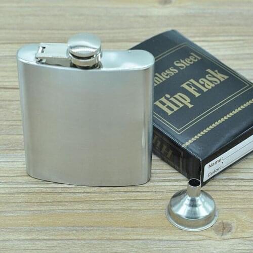 100set Portable 7oz 196ml Stainless Steel Pocket Hip Flask Liquor Whisky Alcohol Cap Funnel Drinkware Bottle ZA4623