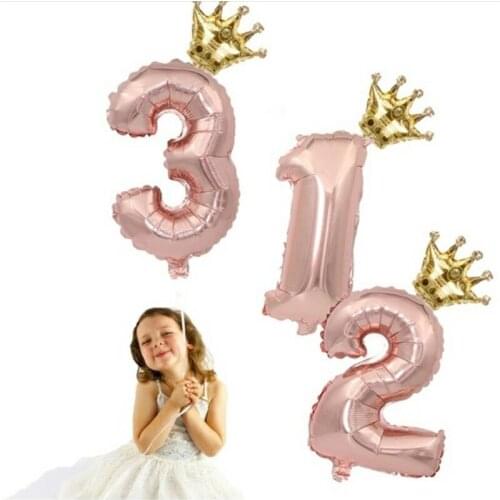 2pcs Large 40inch Rose Gold Number Foil Balloons Babyshower Girl Birthday Party Decorations Kids Home Party Supplies Kids Gift