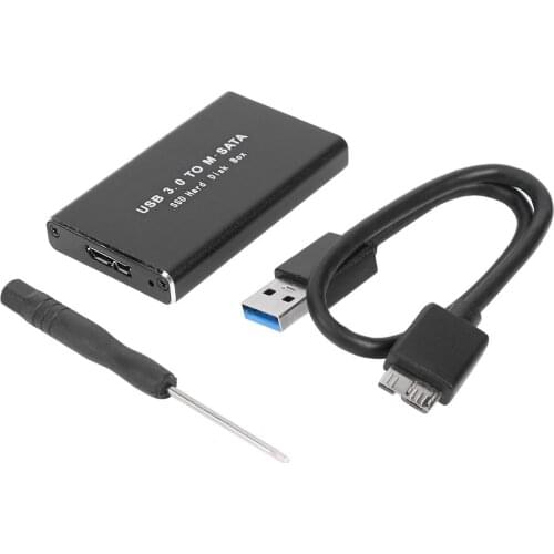 20pcs Mini SSD Hard Drive Case USB3.0 to mSATA Adapter Hard Drive Enclosure Aluminum Alloy SSD Hard Drive Case External