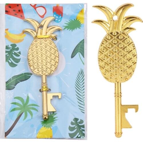 50set Hot Selling Wedding Creative Gifts,Pineapple key bottle opener,Card,Wedding, Birthday Party Gifts