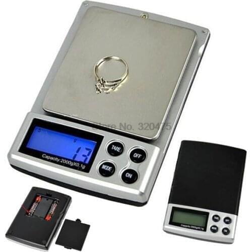 By DHL or EMS 50 pieces Ultra-thin Mini CD Style Portable Electronic Pocket Scale(2000g/0.1g/2xAAA)