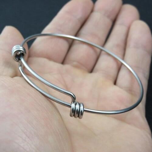 60mm & 65mm Expandable Bangle Bracelet Never Fade Stainless Steel Women Wrist Bracelet Cuff Bangle 100pcs/lot