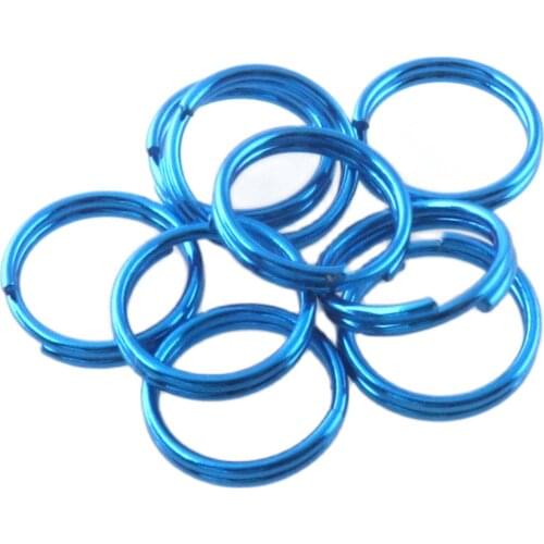 8mm Blue color Split Ring Bulk Jump Ring Metal Key ring Matching Ring jump O Rings loop for jewelry making key ring key hardware