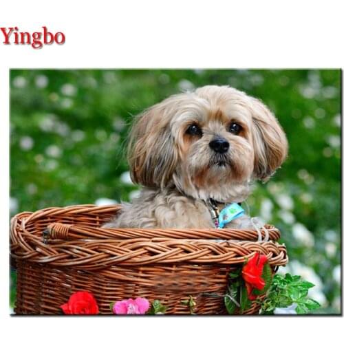 Needlework 5D DIY Diamond Painting Cross Stitch Yorkshire Terrier Full Diamond Embroidery Dogs Animal Diamond Mosaic Pattern