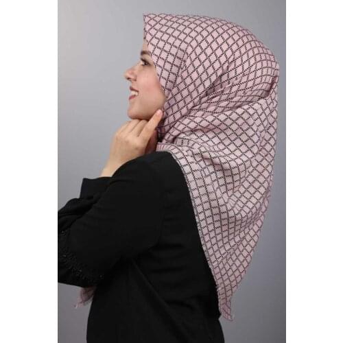 BAYSEM PATTERNED LINEN FLAMLI SCARF-DESEN-07-RENK-02