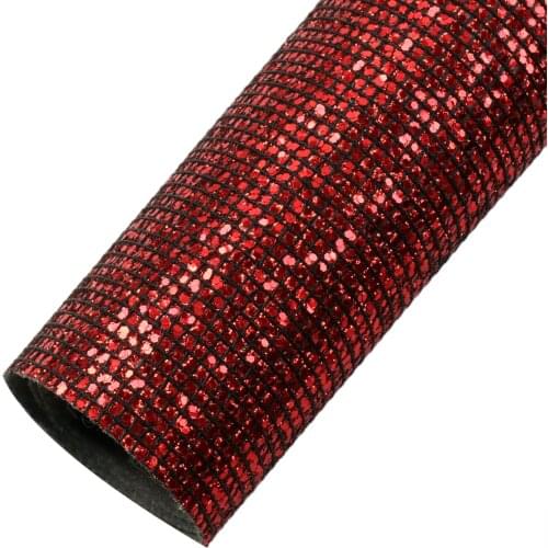Plaid Sequin Glitter Iridescent Fabric Faux Synthetic PU Leather Sew Handmade Bow Craft Bag Earring DIY Material Sheet,1Yc20089