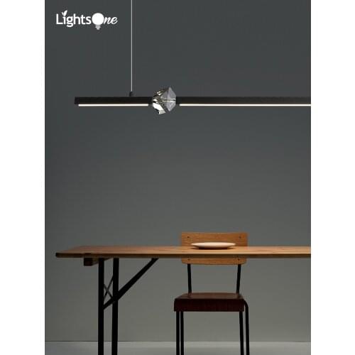 Restaurant Chandelier Designer Minimalist Light Luxury Crystal Office pendant Lamps Long Dining Table Bar pendant light