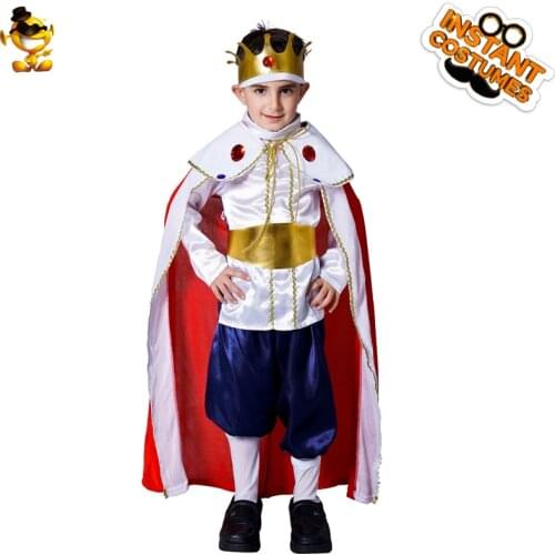 Boys King Costumes Little Prince Cosplay Costumes Birthday Party Dress Child Christmas Clothes with Velvet Cape