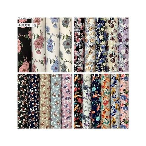Stretch printed fabric fabric soft and smooth DIY skirt top casual pants fabric