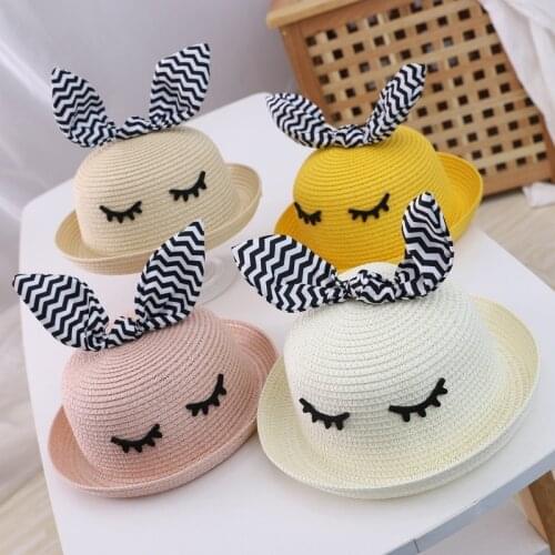 Eye Rabbit Ears Baby Boy Girl Bucket Hat Kids Beach Caps Summer Sun Hat Infant Toddler Caps