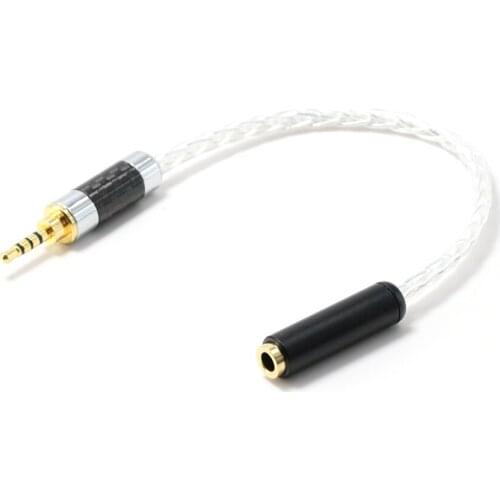Hi-end 3.5mm TRRS Balanced Male to 3.5mm Stereo Female Earphone Cable,headphone upgrade cable,OCC copper silver plated wire