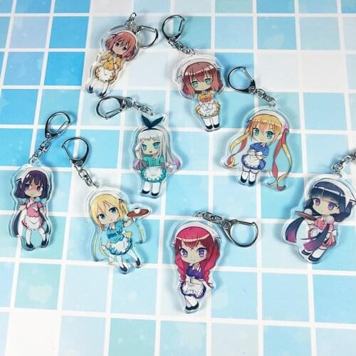 Blend S Coffee Maid Kanzaki Hideri Coffee Maid Sakuranomiya Maika Key Chians Keyrings chaveiro llaveros para mujer
