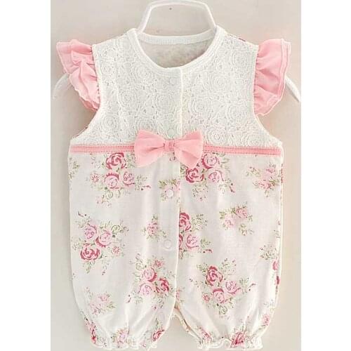 Newborn Sleeveless Rompers Ruffles Girl Clothing Summer Kids Lace Flower Girls One-pieces Princess Infant Bebes Jumpsuit Gifts