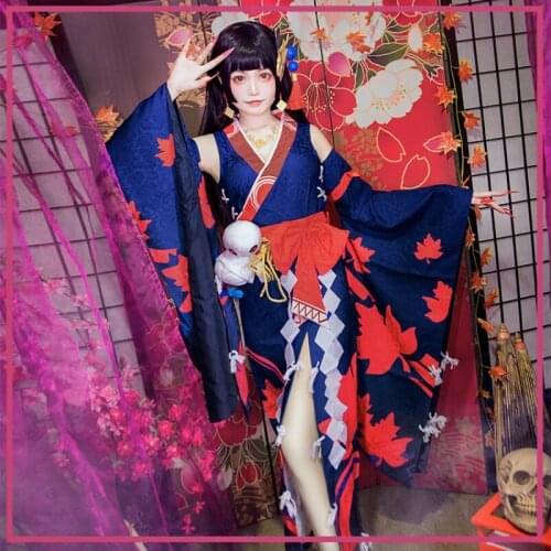 Kijo Momiji Cos Hot Game Anime Onmyoji Ssr Cosplay Costume Kijo Momiji Cosplay Halloween Clothes For Women Kimono Set With Doll