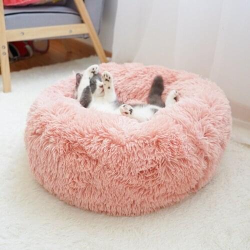 Round Cat Beds House Soft Long Plush Best Pet Dog Bed For Dogs Basket Pet Products Cushion Cat Bed Cat Mat Animals Sleeping Sofa