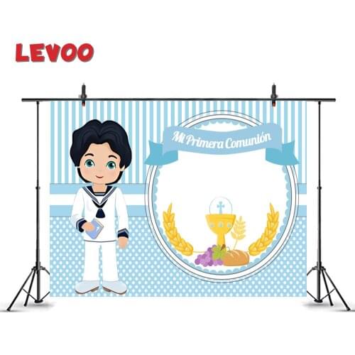 LEVOO Photography Background First Communion Party Chalice Boy Polka Dot Backdrop Photographic Photocall Photo Studio Vinyl Prop