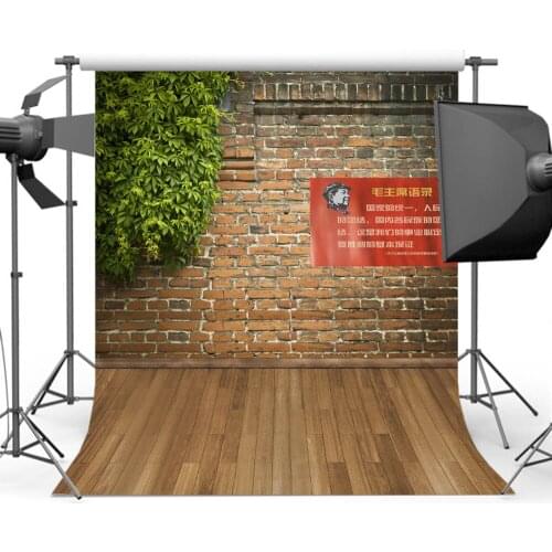 Mehofoto Vintage Brick Wall Backdrop for Photography Wood Floor Background for Children Photographers CM-4289