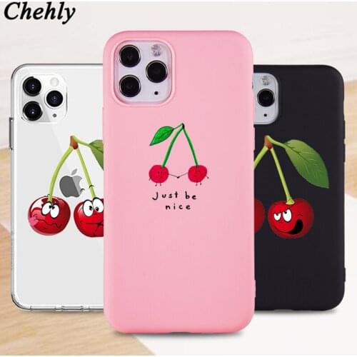 Cartoon Fruit Phone Case for iPhone 6s 7 8 11 Plus Pro X XS MAX XR SE Cute Cases Soft Silicone Fitted TPU Back Accessorie Cover