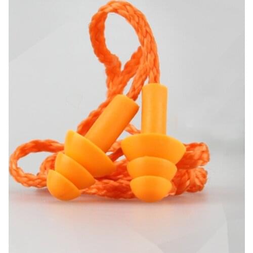 Soft Silicone Wired Ear Plugs Noise Reduction Earmuffs Hearing Protection