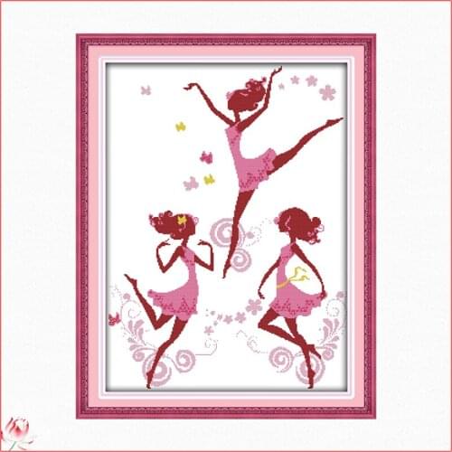 Fashion ballet girl pattern cross stitch kit DIY pattern embroidery set 14CT 11CT needlework sewing kit home decoration painting