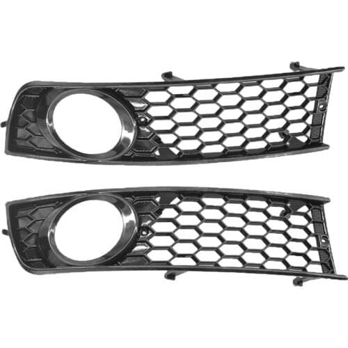 2 Pieces Front Bumper Fog Light Grilles Cover for Audi A4 B6 Replacement