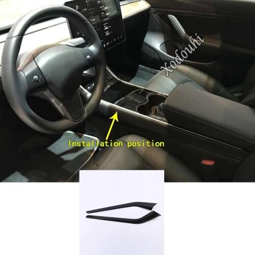 Car Sticker Cover ABS Interior Middle Front Shift Stall Paddle Cup Lamp Trim Hoods For Tesla Model 3 Model3 2018 2019 2020 2021