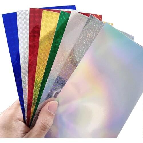 Fishing Lure Stickers 10pcs/lot 20X10cm Rainbow Laser 3D Stereoscopic Holographic Sticker Fishing Lure DIY Material Accessories