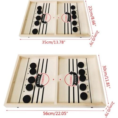 Head-to-Head Wooden Desktop Hockey Table Game for Kids and Adults, Portable Hock XXUF