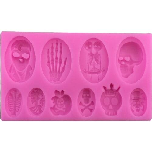 New Halloween Skeleton Ghost Star Liquid Silicone Fondant Cake Mold X071