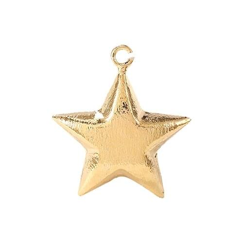 Factory Wholesale Gold Color Brass Star Charms Pendants Necklace and Bracelet Earring Diy Jewelry Making Supplies Accessories