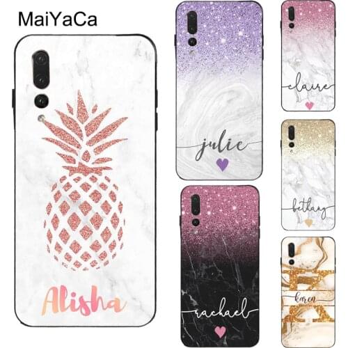 PERSONALISED Marble Glitter name initials Case For Huawei Honor 7A Pro 7C 8A 8C 8S 8X 9X 9 10 Lite 20 Pro 10i Y7 Y9 2019 Nova 5T