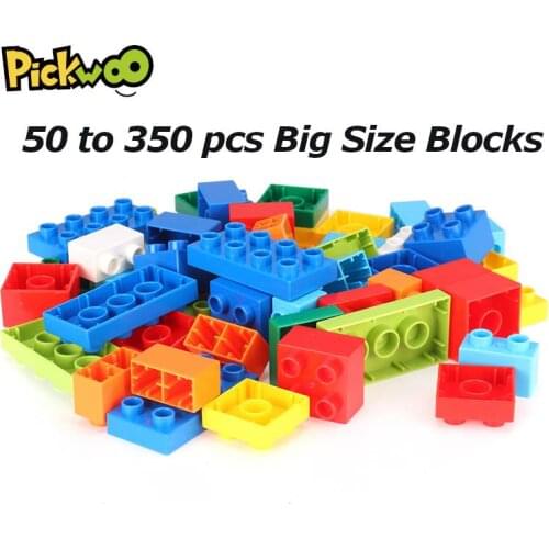 Pickwoo D2 50 to 360 Pcs Big Size Brick Colorful Bulk Bricks DIY Building Blocks Compatible Large Particle Toys for Children