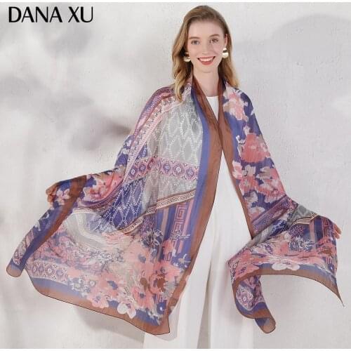 2020 Silk Long Scarf Luxury Brand Women New Design Beach Blanket Shawl Wear Swimwear Bandana Hijab Face Shield Foulard