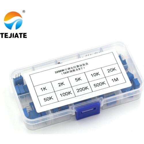 3296W Multiturn Trimmer Potentiometer Kit High Precision 3296 Variable Resistor With Free Box Electronic Diy Kit