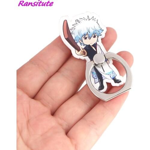 R1663 Gintama Cool Figure Cartoon Ring Metal Mobile Phone Accessories Rotating Ring Bracket Lazy Desktop Anti-fall Bracket Gift