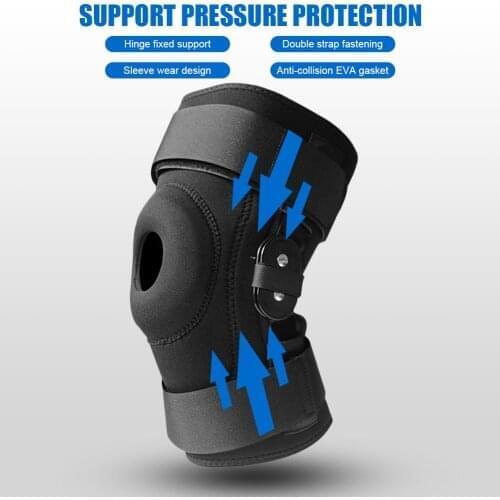 Adjustable Hinged Knee Support Sports Safety Knee Brace Sleeve Wrap Cap Stabilizer Sports Knee Pads Running Gym Wrap