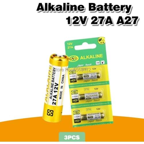 3PC 12V 27A Alkaline battery G27A MN27 MS27 GP27A A27 L828 V27GA ALK27A A27BP K27A VR27 R27A For Doorbell alarm remote control