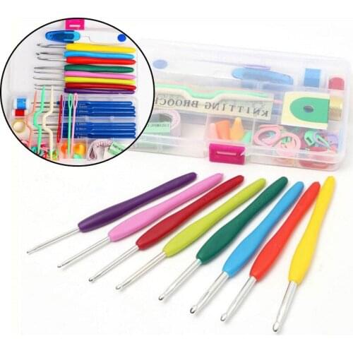 Knitting Needle Ergonomic Grip Sewing Tool 57 Set Yarn Crochet Hook