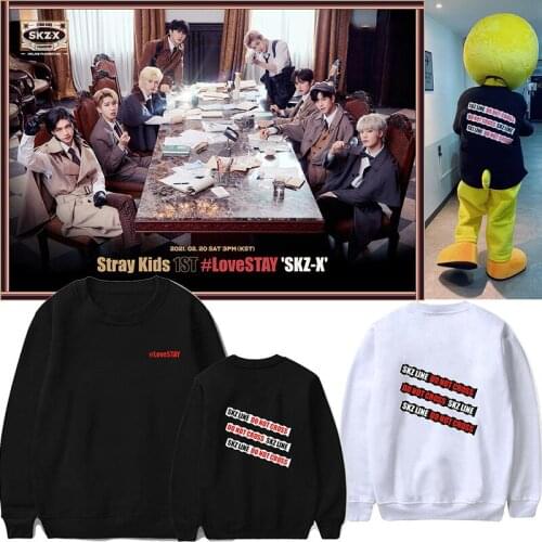 Straykids Sweater Album 1st LoveSTAY SKZ-X Korean Kpop Unisex Long-Sleeve Loose Oversize Crewneck Streetwear Pullover Sweatshirt
