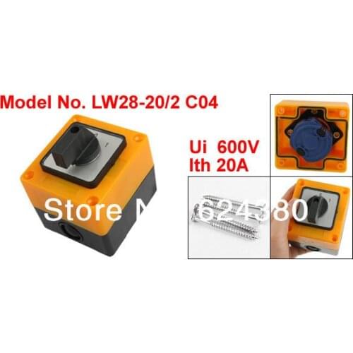 LW28-20/2 C04 600V 20A Two 2 Postion Universal Rotary Cam Combination Changeover Switch Station 8 Screw Terminal