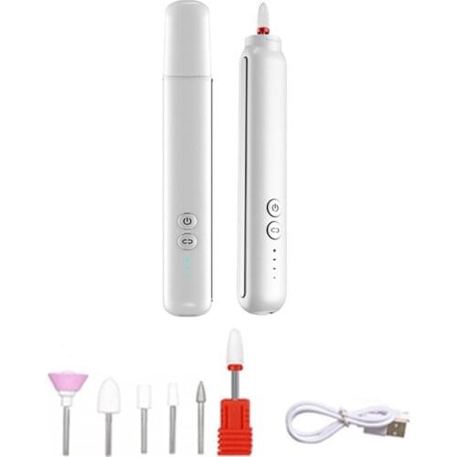USB Portable Electric Nail Instrument Polisher Manicure Nail Tool Ceramic Grinding Head Three-speed Adjustment