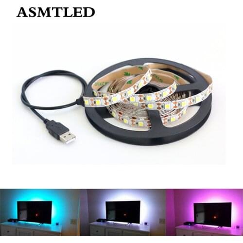DC 5V USB LED Strip 5050 Waterproof LED Light Flexible 50CM 1M 2M 3M 4M 5M add USB connection line For TV Background Lighting